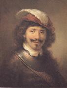 Govert flinck A young Man with a eathered cap and a gorgert (mk33) oil painting